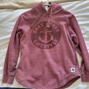 East Coast Lifestyle Hoodie – Burgundy – Size Small – Excellent Condition